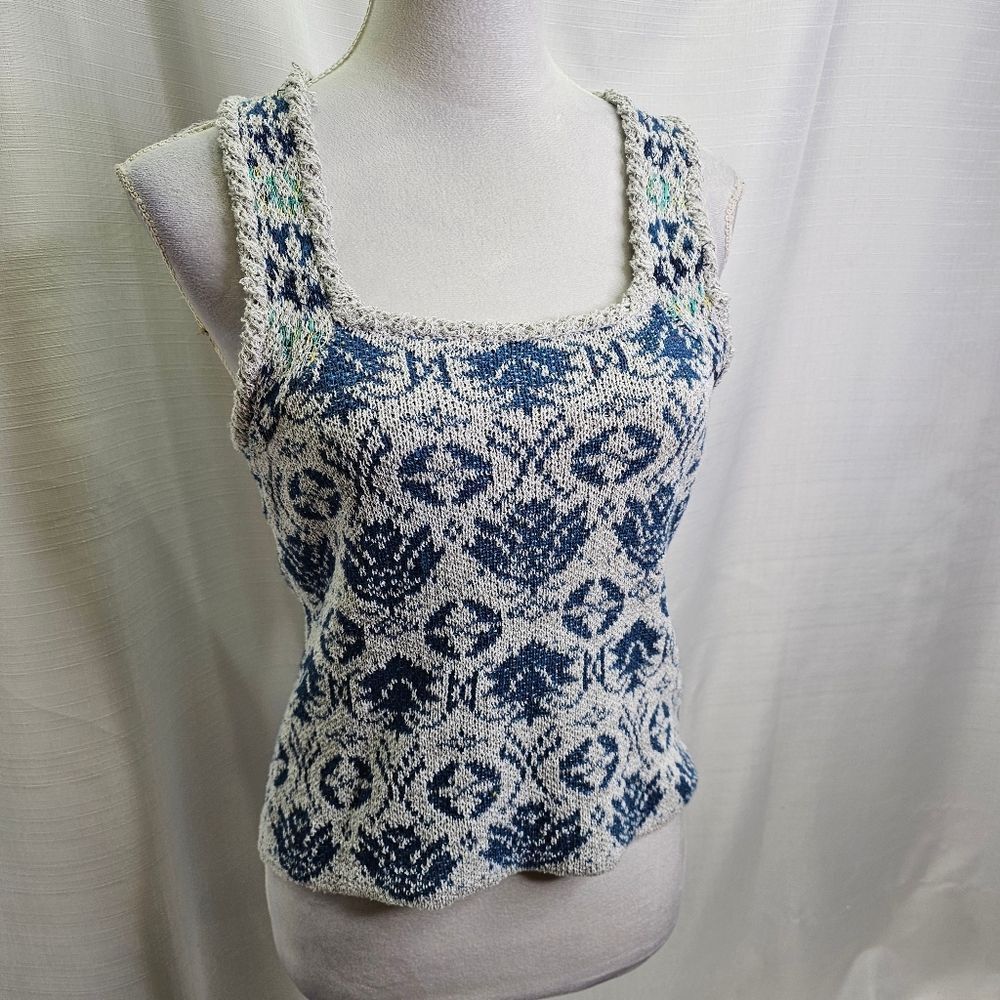 Anthropologie Pilcro Gray and Blue Knit Tank Top Size Small - Picture 4 of 11